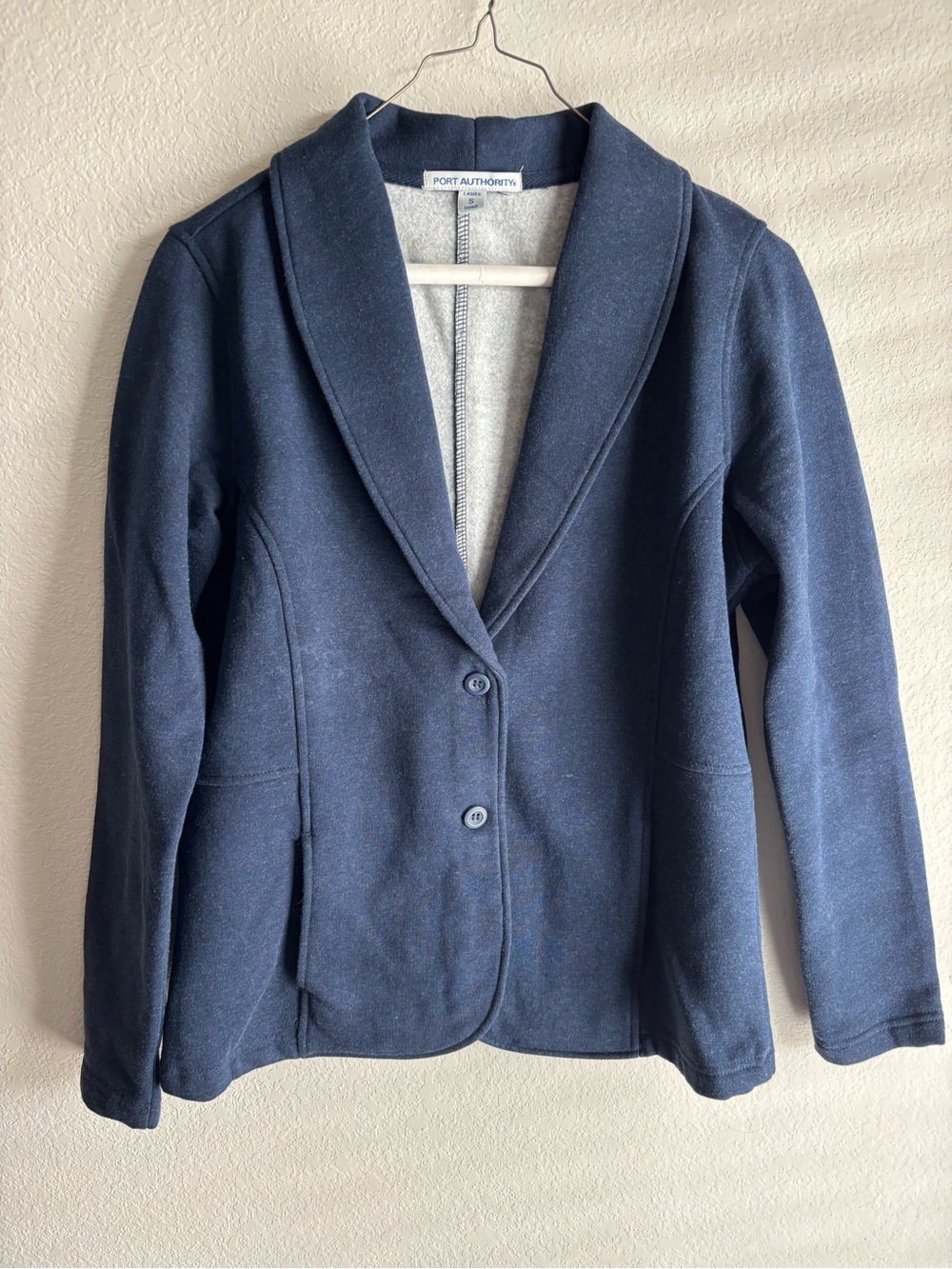 Port Authority Navy Shawl-Collar Knit Blazer